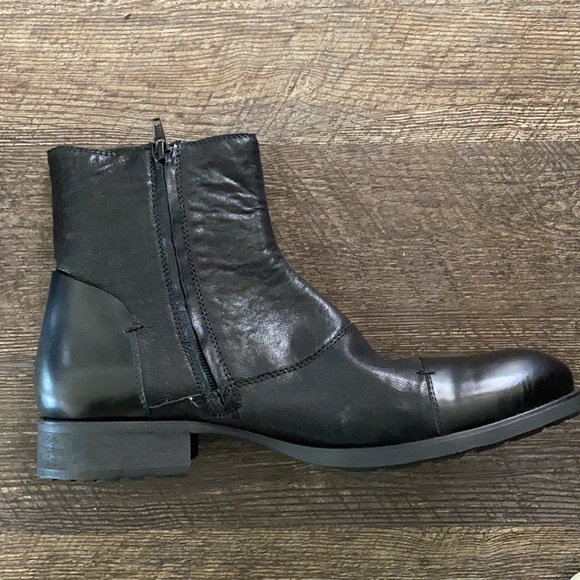 ALDO BLACK LEATHER SIDE ZIP BOOTS 43 NEW 10 main image 6
